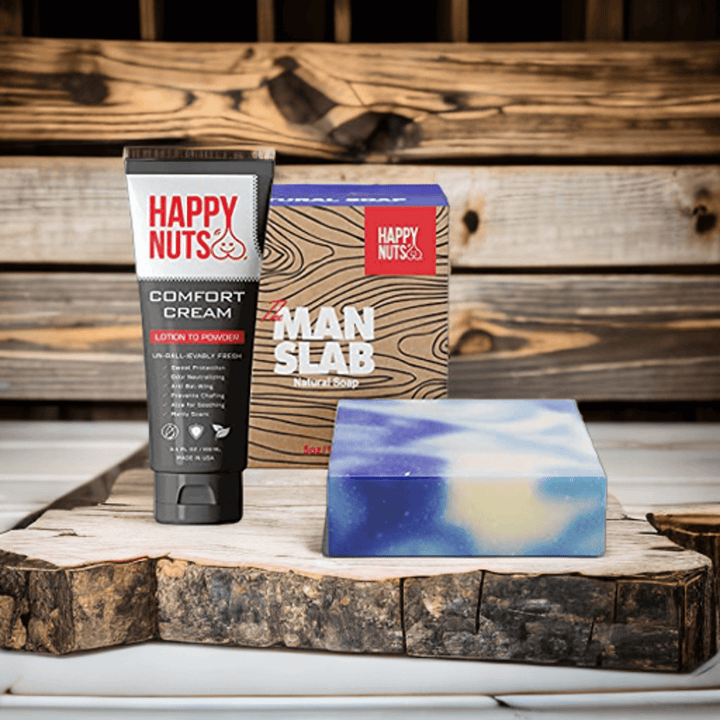 Happy Nuts Comfort | Lotion to Powder - Gifts for guy friends made simple. Find unique gift Ideas for guys friends. Gifts for guys in their 20s.