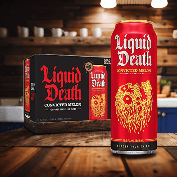 Liquid Death Sparkling Water, Convicted Melon (8-Pack) - Gifts for guy friends made simple. Find unique gift Ideas for guys friends. Gifts for guys in their 20s.