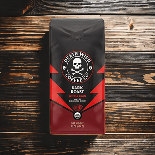 Death Wish Dark Roast Coffee - 700mg Caffeine - Gifts for guy friends made simple. Find unique gift Ideas for guys friends. Gifts for guys in their 20s.