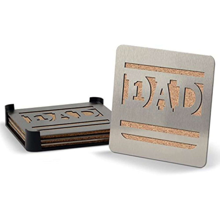 #1 Dad Boaster Stainless Steel Coaster - Gifts for guy friends made simple. Find unique gift Ideas for guys friends. Gifts for guys in their 20s.