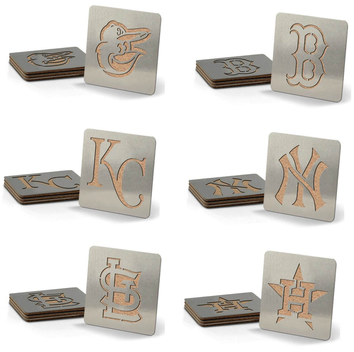 MLB Stainless Steel Coasters - Pick Your Team - Gifts for guy friends made simple. Find unique gift Ideas for guys friends. Gifts for guys in their 20s.