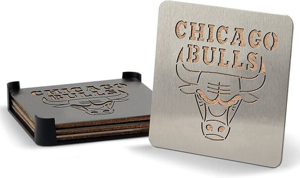 Chicago Bulls - Stainless Steel NBA Coasters - Gifts for guy friends made simple. Find unique gift Ideas for guys friends. Gifts for guys in their 20s.