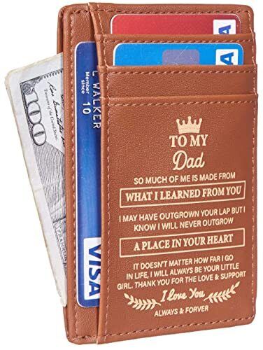 Engraved Slim Leather Wallet - Gifts for guy friends made simple. Find unique gift Ideas for guys friends. Gifts for guys in their 20s.