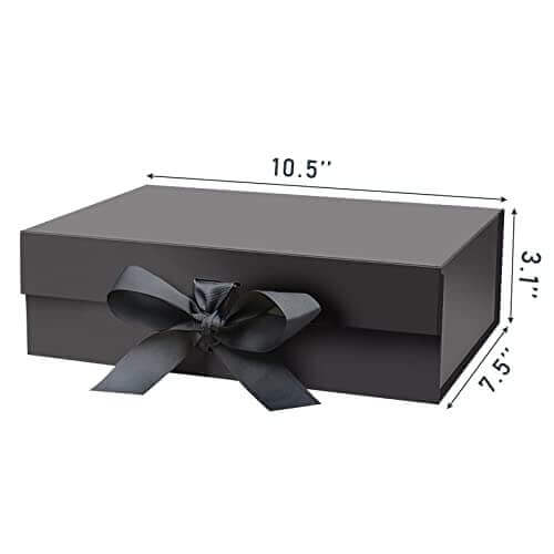 Black Magnetic Gift Box with Ribbon - Gifts for guy friends made simple. Find unique gift Ideas for guys friends. Gifts for guys in their 20s.