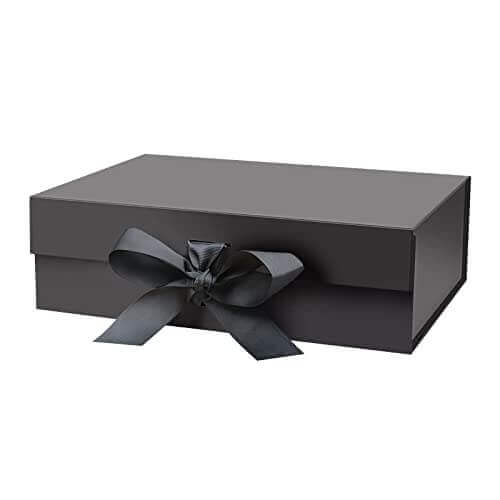 Black Magnetic Gift Box with Ribbon - Gifts for guy friends made simple. Find unique gift Ideas for guys friends. Gifts for guys in their 20s.