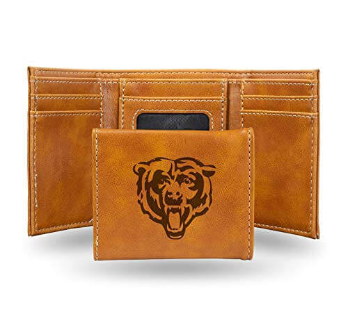 Rico Industries Laser Engraved Trifold Wallet,Lightweight, Chicago Bears,Brown - Gifts for guy friends made simple. Find unique gift Ideas for guys friends. Gifts for guys in their 20s.