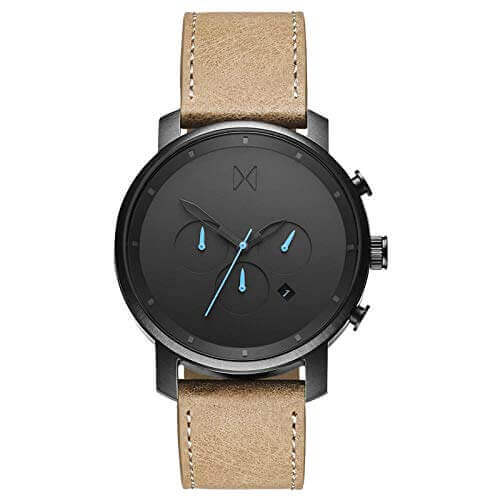 MVMT Chrono Men's Gunmetal Sandstone Stainless Steel Case Watch with Sandstone Leather Strap - Gifts for guy friends made simple. Find unique gift Ideas for guys friends. Gifts for guys in their 20s.