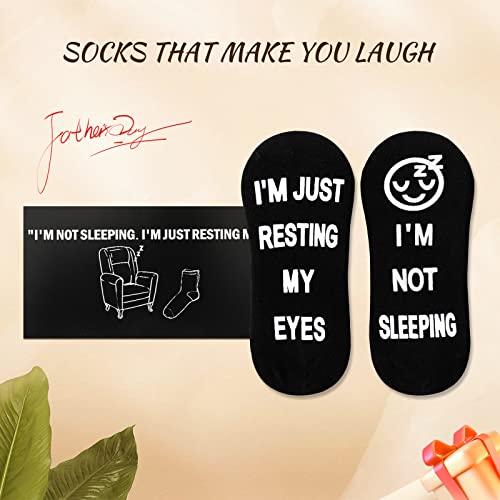 "I'm Just Resting My Eyes" Socks - Gifts for guy friends made simple. Find unique gift Ideas for guys friends. Gifts for guys in their 20s.