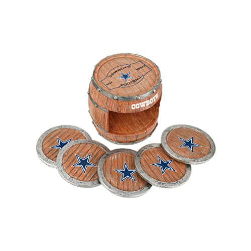 NFL Barrel Coaster Set | Dallas Cowboys - Gifts for guy friends made simple. Find unique gift Ideas for guys friends. Gifts for guys in their 20s.