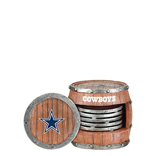 NFL Barrel Coaster Set | Dallas Cowboys - Gifts for guy friends made simple. Find unique gift Ideas for guys friends. Gifts for guys in their 20s.