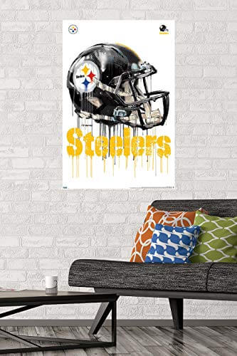 NFL Pittsburgh Steelers - Drip Helmet Wall Poster - Gifts for guy friends made simple. Find unique gift Ideas for guys friends. Gifts for guys in their 20s.