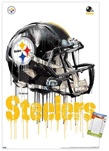 NFL Pittsburgh Steelers - Drip Helmet Wall Poster - Gifts for guy friends made simple. Find unique gift Ideas for guys friends. Gifts for guys in their 20s.