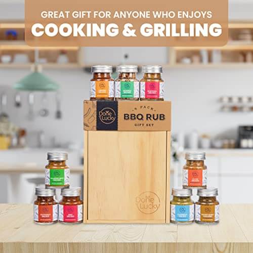 BBQ Rub Set - Premium Wooden Box - Gifts for guy friends made simple. Find unique gift Ideas for guys friends. Gifts for guys in their 20s.