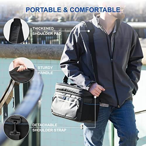 EVERFUN Insulated Cooler Bag Dual Compartments Soft Lunch Bag for Men Women Lunch Box 24 Can Collapsible Waterproof Leak-Proof Lunch Coolers for Work Office - Gifts for guy friends made simple. Find unique gift Ideas for guys friends. Gifts for guys in th