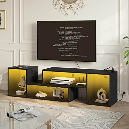 Deformable Gaming Entertainment Center w/ LED Strip & Power Outlets - Gifts for guy friends made simple. Find unique gift Ideas for guys friends. Gifts for guys in their 20s.