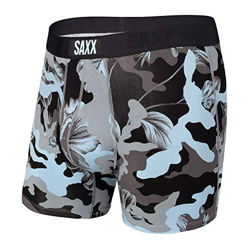 SAXX Underwear - Vibe Super Soft Boxer Briefs | Blue Camo Flora - Gifts for guy friends made simple. Find unique gift Ideas for guys friends. Gifts for guys in their 20s.
