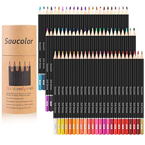 Soucolor 72-Color Colored Pencils for Adult Coloring Books - Gifts for guy friends made simple. Find unique gift Ideas for guys friends. Gifts for guys in their 20s.